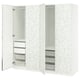 Option: PAX / LINNABERG/ÅHEIM Wardrobe combination, white patterned/mirror glass, 200x66x201 cm