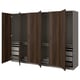 PAX / STORKLINTA Wardrobe combination, dark grey/dark brown stained oak effect, 300x60x201 cm