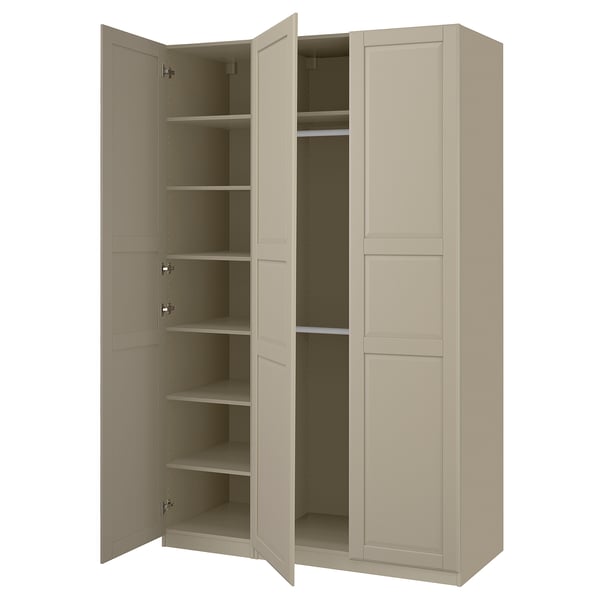 PAX / TYSSEDAL Wardrobe combination, grey-beige/grey-beige, 150x58x236 cm