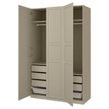 PAX / TYSSEDAL Wardrobe combination, grey-beige/grey-beige, 150x60x236 cm
