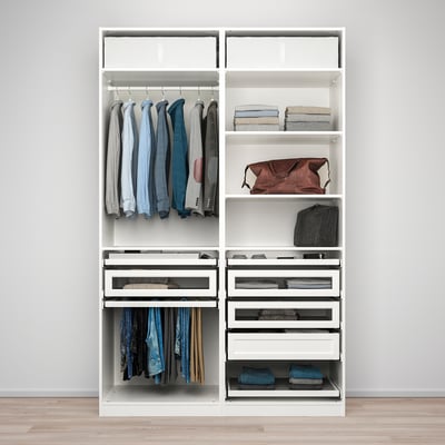 PAX Wardrobe combination, white, 150x58x236 cm