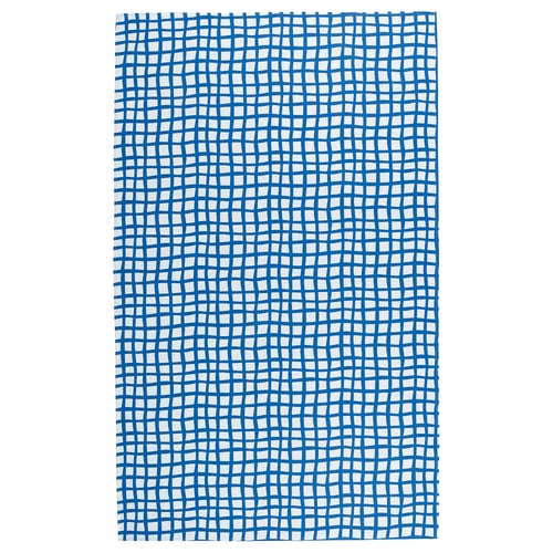 Bright blue PILLERSTARR tablecloth, rectangular, grid pattern, water-repellent, 100% polyester.