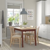 PINNTORP / PINNTORP Table and 4 chairs, light brown stained red stained/Katorp natural light brown stained, 125 cm