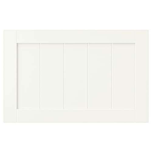 A white rectangular storage door, simple and modern, made of fibreboard with a smooth finish.