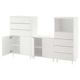PLATSA Storage combination, white/Fonnes white, 220x42x133 cm