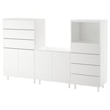 PLATSA Storage combination, white/Fonnes white, 220x42x133 cm