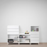 PLATSA Storage combination, white/Fonnes white, 220x42x133 cm