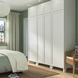 PLATSA Wardrobe with 8 doors, white/Sannidal white, 200x57x231 cm