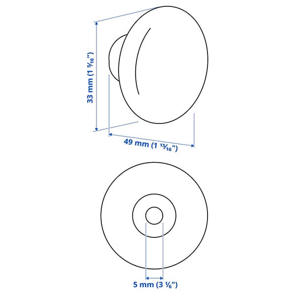 PLOCKAR Knob, beech, 49 mm