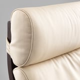 POÄNG Armchair and footstool, black-brown/Glose eggshell