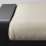 POÄNG Armchair and footstool, black-brown/Glose eggshell