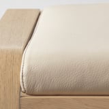 POÄNG Armchair and footstool, white stained oak veneer/Glose eggshell