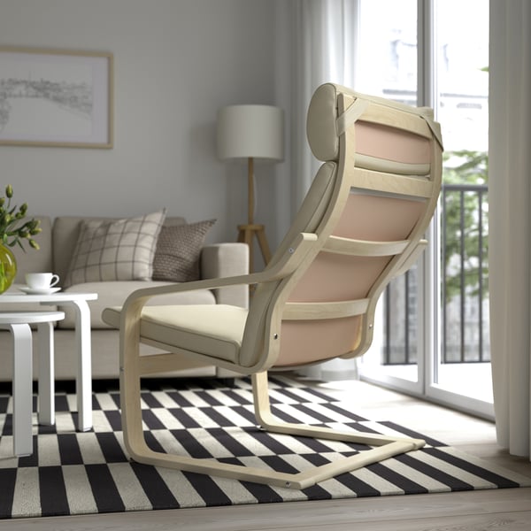 POÄNG Armchair, birch veneer/Glose eggshell