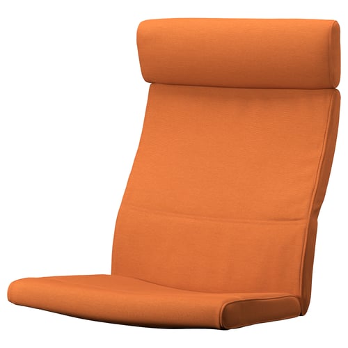 Orange armchair cushion, POÄNG design. Soft, supportive padding; fits various frames.