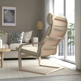POÄNG Armchair, white stained oak veneer/Glose eggshell