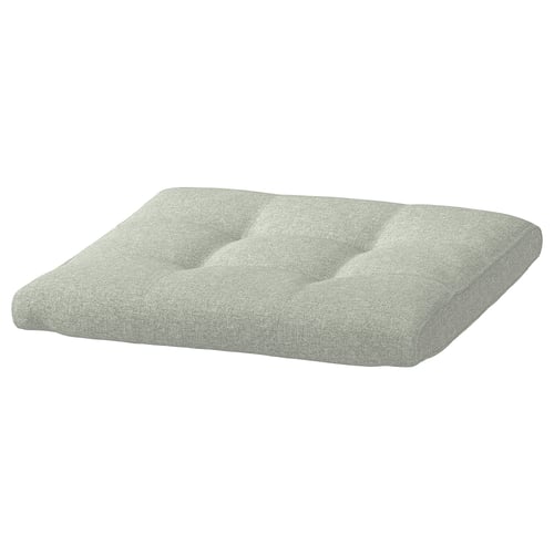 POÄNG cushion, light grey, square, tufted, soft fabric.