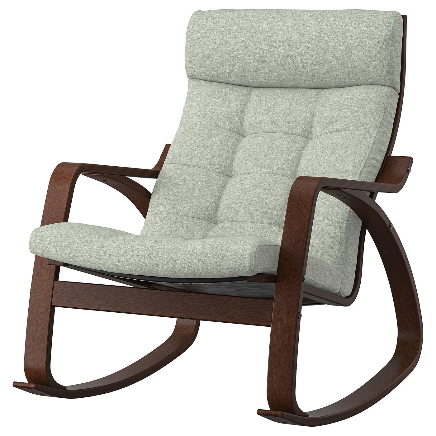 POÄNG rocking-chair, brown/Gunnared light green - IKEA