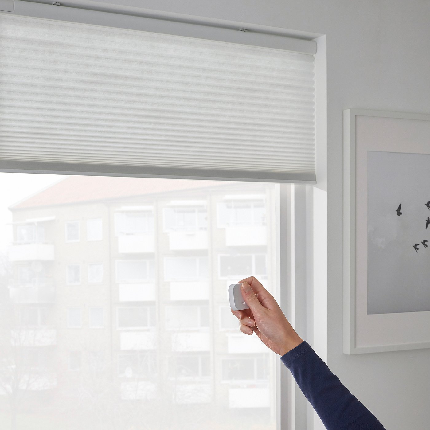 IKEA PRAKTLYSING ホワイト ブラインド PRAKTLYSING cellular blind, smart wireless/battery-operated white