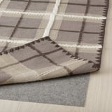 PYSSLINGGRÄS Rug, flatwoven, grey/check handmade, 240x300 cm