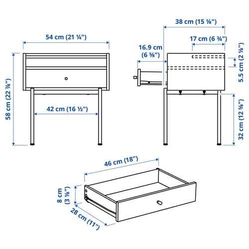 Illustration with measurements for the product: RÅDMANSÖ.