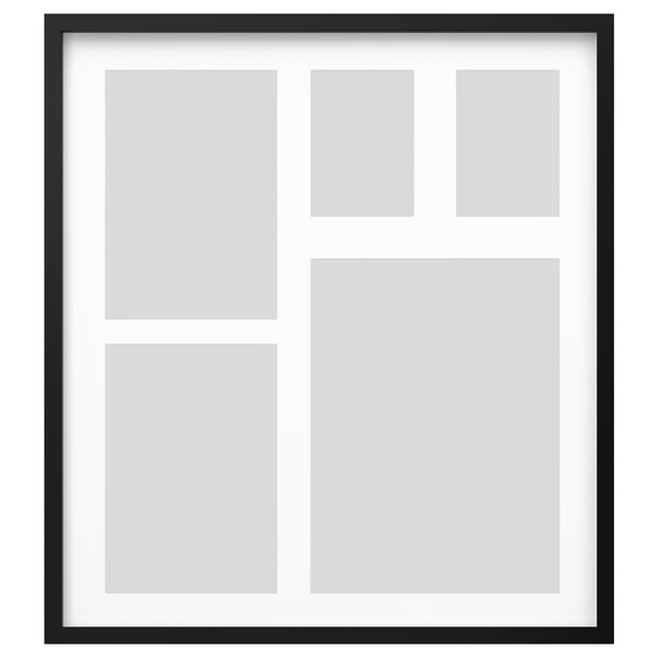 RÖDALM Frame for 5 pictures, black, 64x71 cm