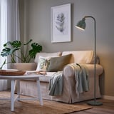 RÖDFLIK Floor/reading lamp, grey-green