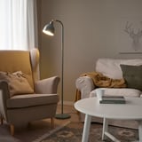RÖDFLIK Floor/reading lamp, grey-green