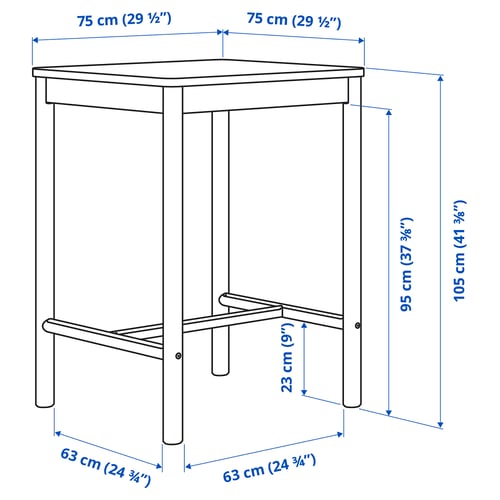 Illustration with measurements for the product: RÖNNINGE.