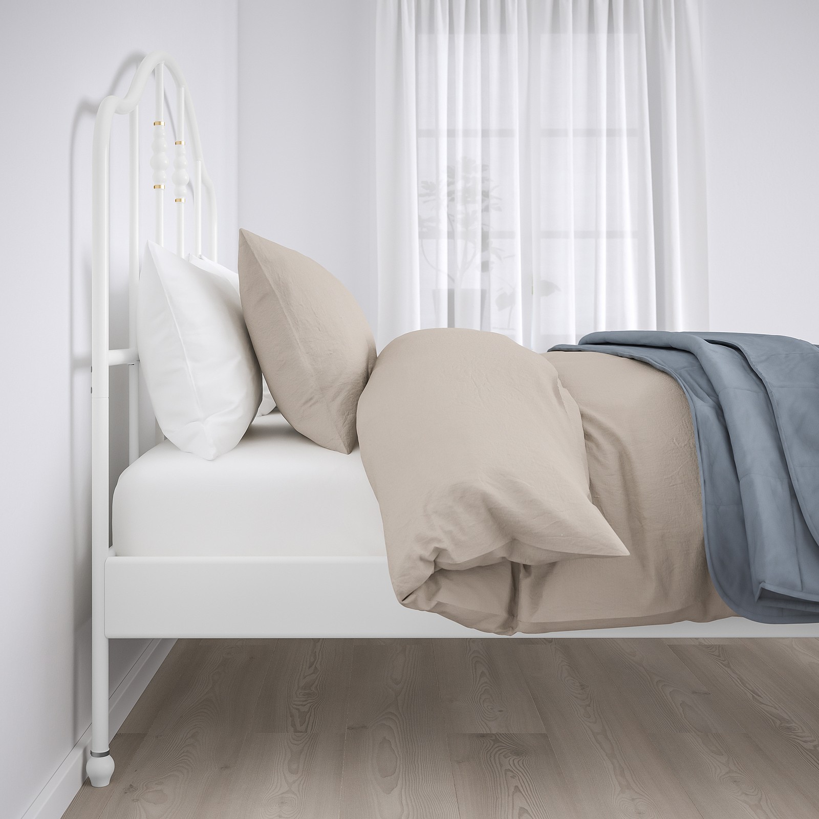 SAGSTUA Bed frame white/Lönset IKEA