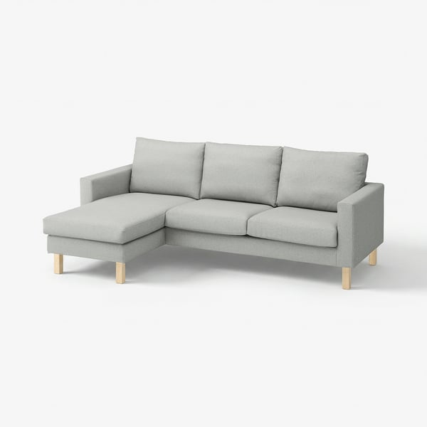 SALTSJÖBADEN Cover f 3-seat sofa w chaise longue, Tonerud grey