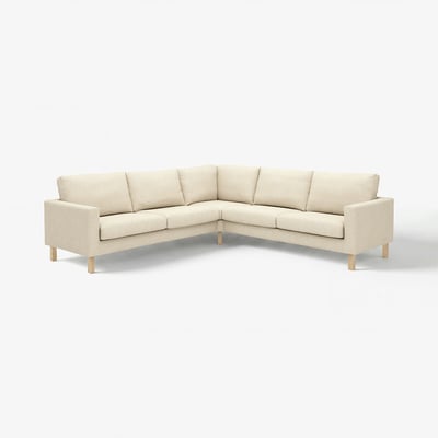 SALTSJÖBADEN Cover for corner sofa, 4-seat, Vittangi light beige/white