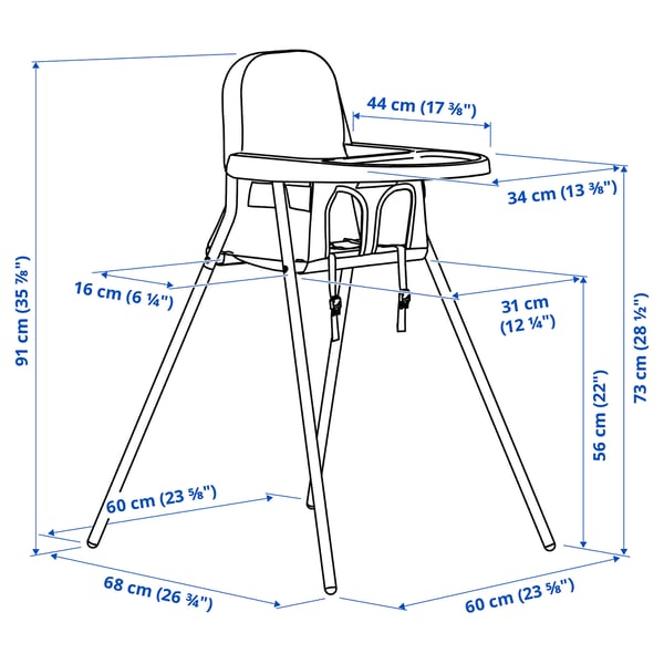 Illustration with measurements for the product: SANDKATT.