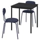 SANDSBERG Table and 2 chairs, black black/Remmarn dark blue dark blue, 67x67 cm