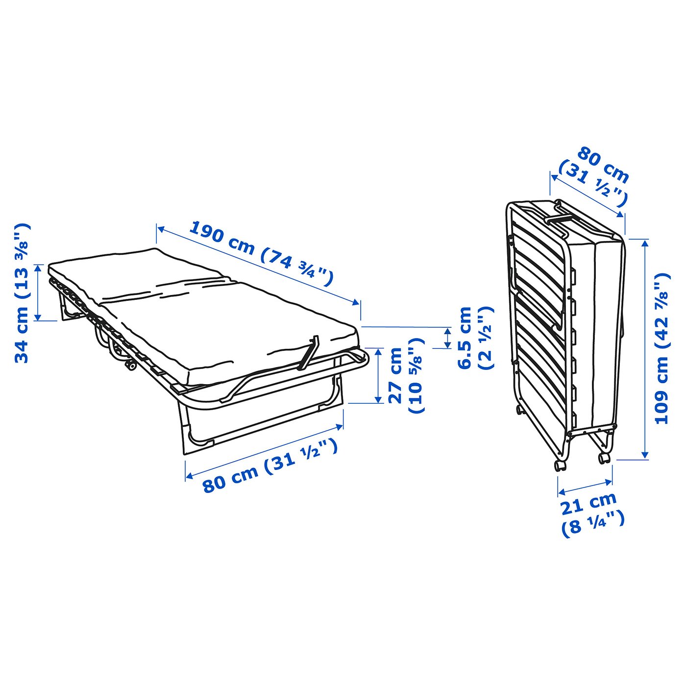 portable folding bed ikea