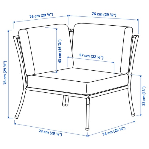 Illustration with measurements for the product: SEGERÖN.
