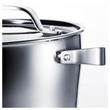 SENSUELL Pot with lid, stainless steel/grey, 5.5 l