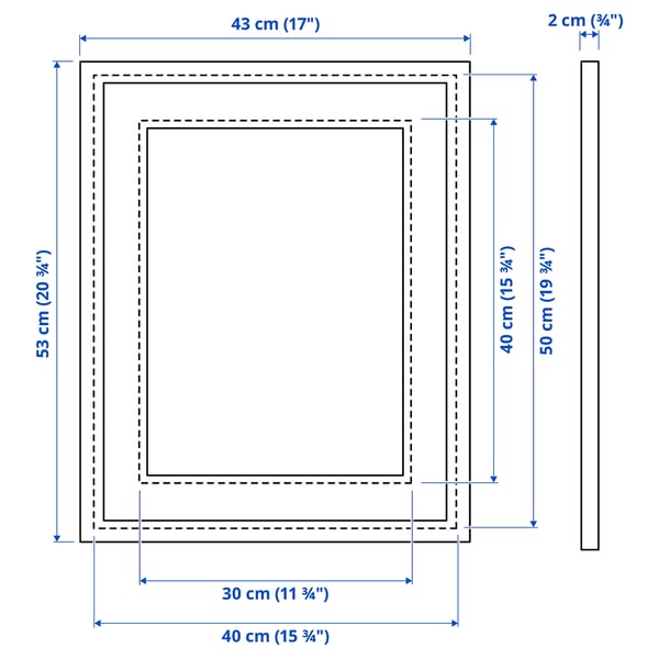 SILVERHÖJDEN Frame, silver-colour, 40x50 cm