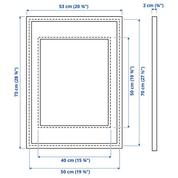 SILVERHÖJDEN Frame, silver-colour, 50x70 cm