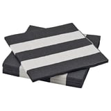 SILVERTETRA Paper napkin, striped black/white, 33x33 cm