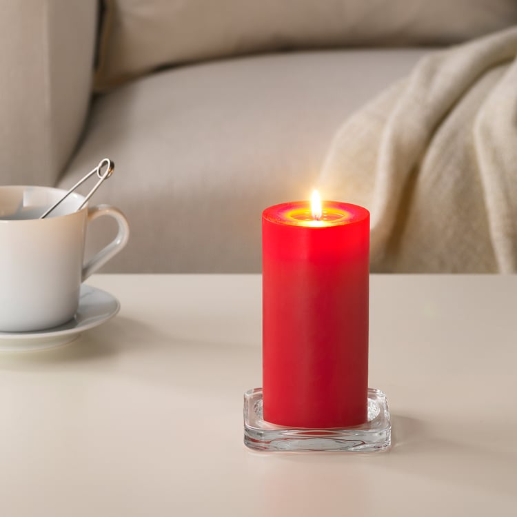 SINNLIG Scented block candle, Red garden berries/red, 14 cm IKEA