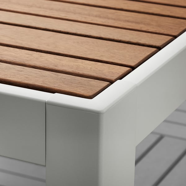 Sjalland طاولة 4 كراسي استلقاء خارجية بني فاتح Kuddarna رمادي Ikea