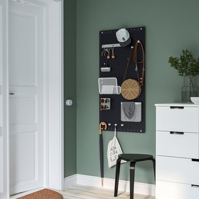 SKÅDIS Pegboard, black, 56x56 cm
