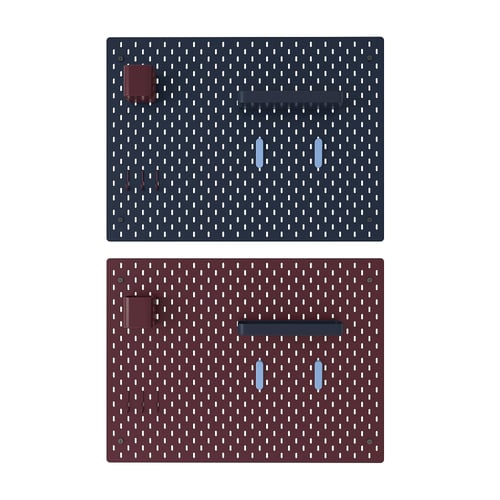 SKÅDIS Pegboard combination, double sided/multicolour, 76x56 cm