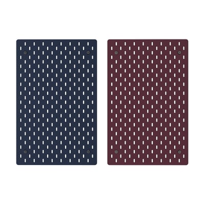 SKÅDIS Pegboard, double sided/dark grey-blue dark lilac-red, 36x56 cm