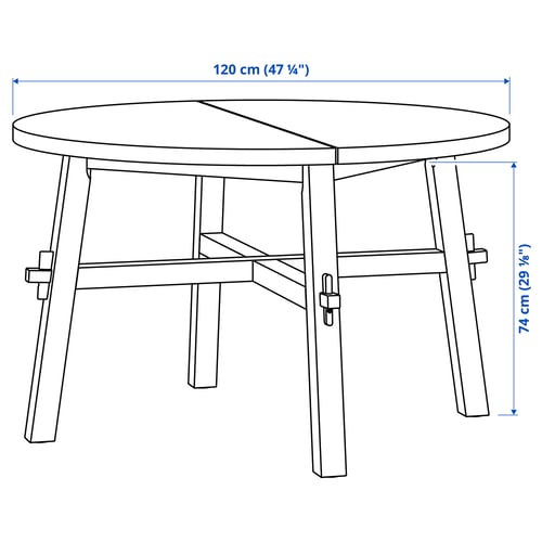 SKOGSTA / RAMSNÄS Table and 4 chairs, acacia black/anthracite Vissle dark grey, 120 cm