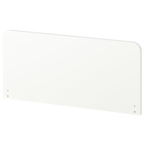 SLÄKT white headboard for bed, rounded shape, durable plastic.