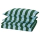 SLÅNHÖSTMAL Duvet cover and 2 pillowcases, light blue dark green/stripe, 240x220/50x80 cm