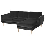 SMEDSTORP 3-seat sofa with chaise longue, Djuparp/dark grey oak