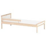 SNIGLAR Bed frame and guard rail, beech, 70x160 cm