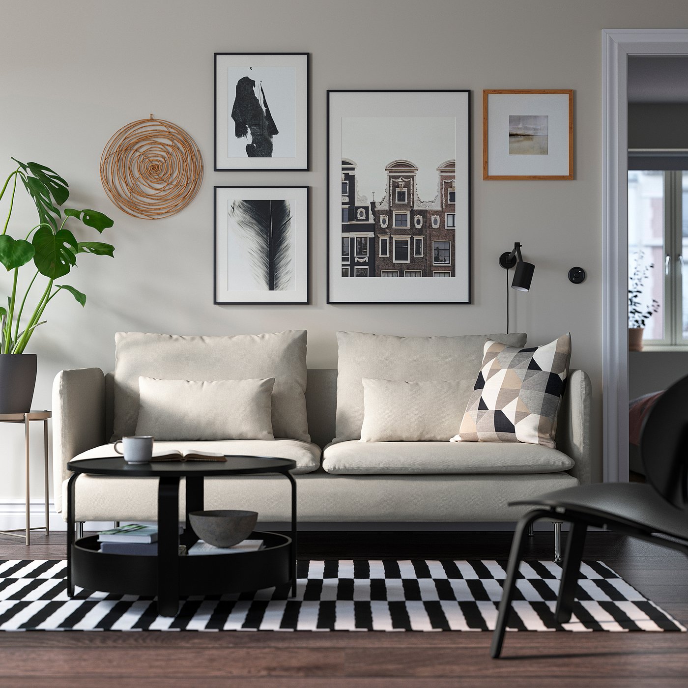SÖDERHAMN 3-seat sofa, Fridtuna light beige - IKEA